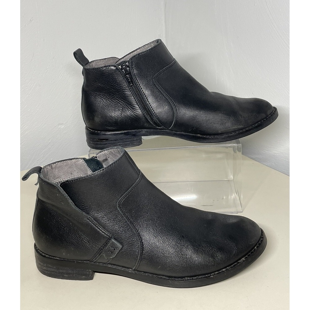 Abeo Yorkie  Boots Women's 7.5 N Black Leather Comfort Zip Ankle Booties